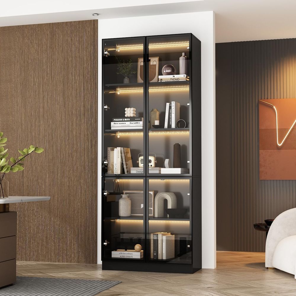 Lighting & Home Decor Studio Photos - Tall Glass Door LED Lighted Display