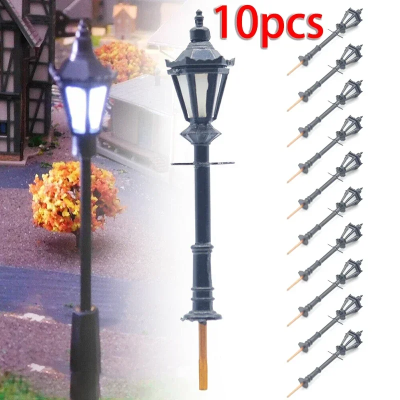 Wall Decor Lighting Tree - 10Pcs Model Street Lights Scale 1:75
