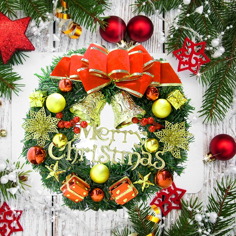 Wall Decor Lighting Tree - Artificial Pine Christmas Wreath Soft Green
