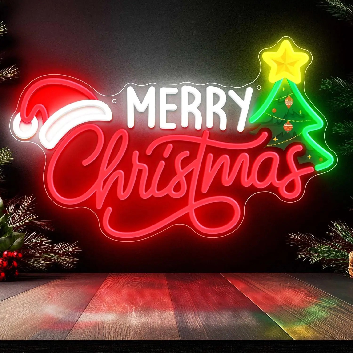 Wall Decor Lighting Tree - Xmas Tree Neon LED Wall Sign