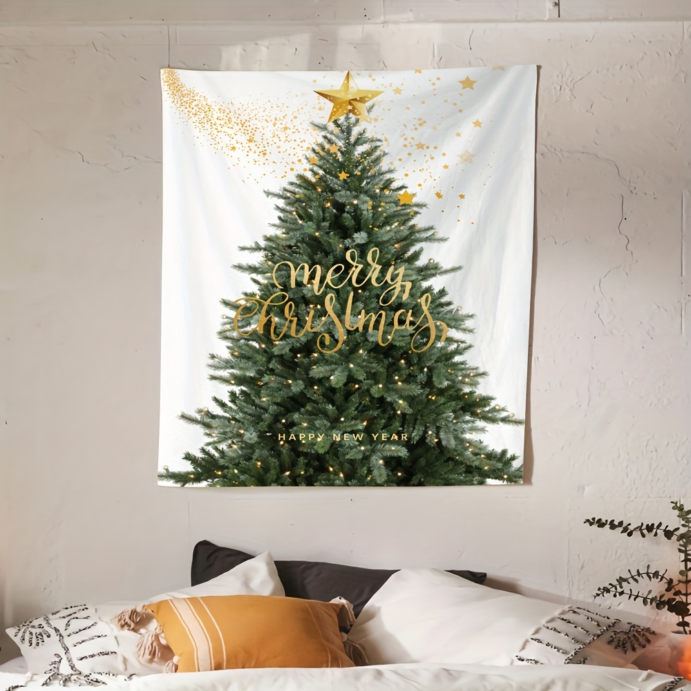 Wall Decor Lighting Tree - VIKAMA Christmas and New Year tapestries,