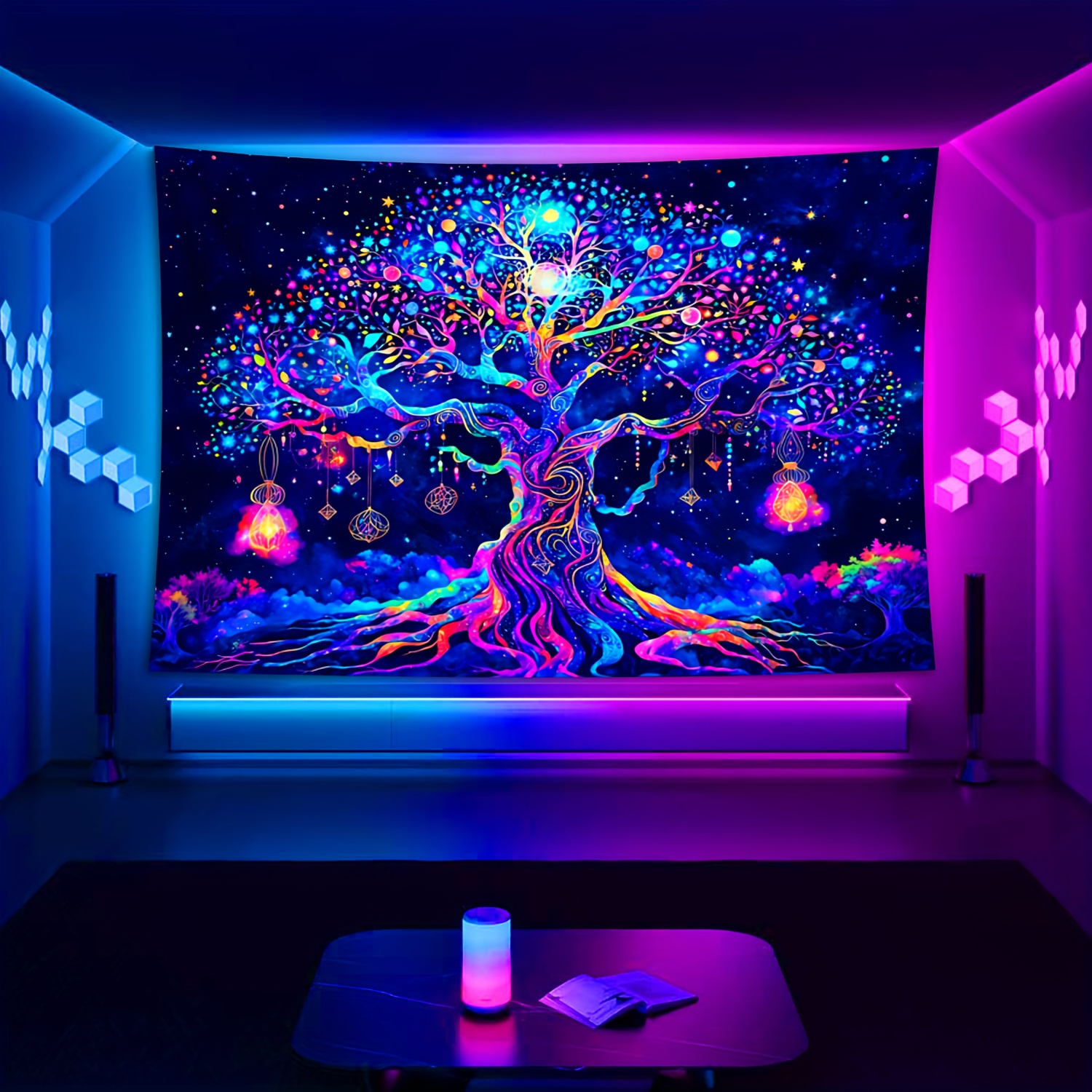 Wall Decor Lighting Tree - VIKAMA Black Light Tree of Life