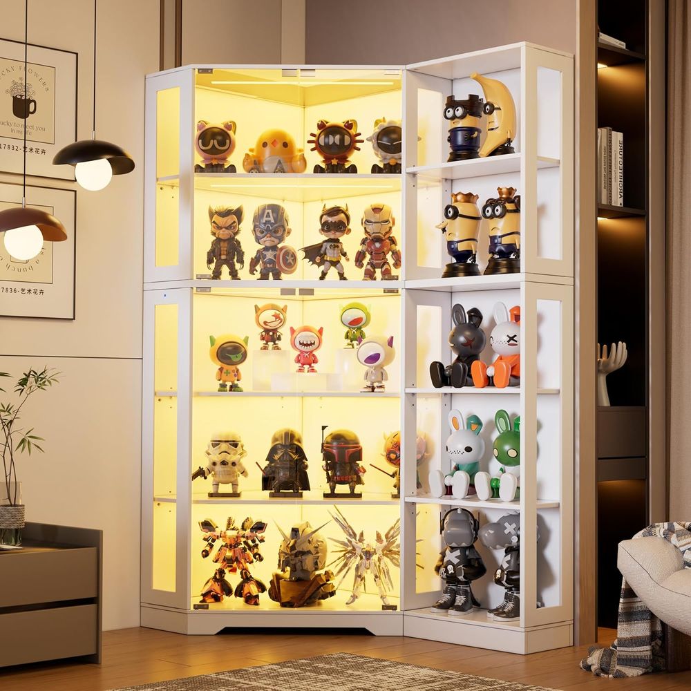 Lighting & Home Decor Studio Photos - 5-Tier Glass Display Cabinet with 3