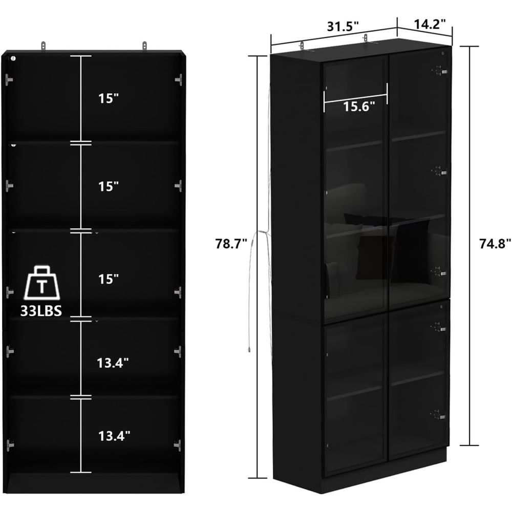 Tall Glass Door LED Lighted Di - đánh giá và giá Lighting & Home Decor Studio Photos