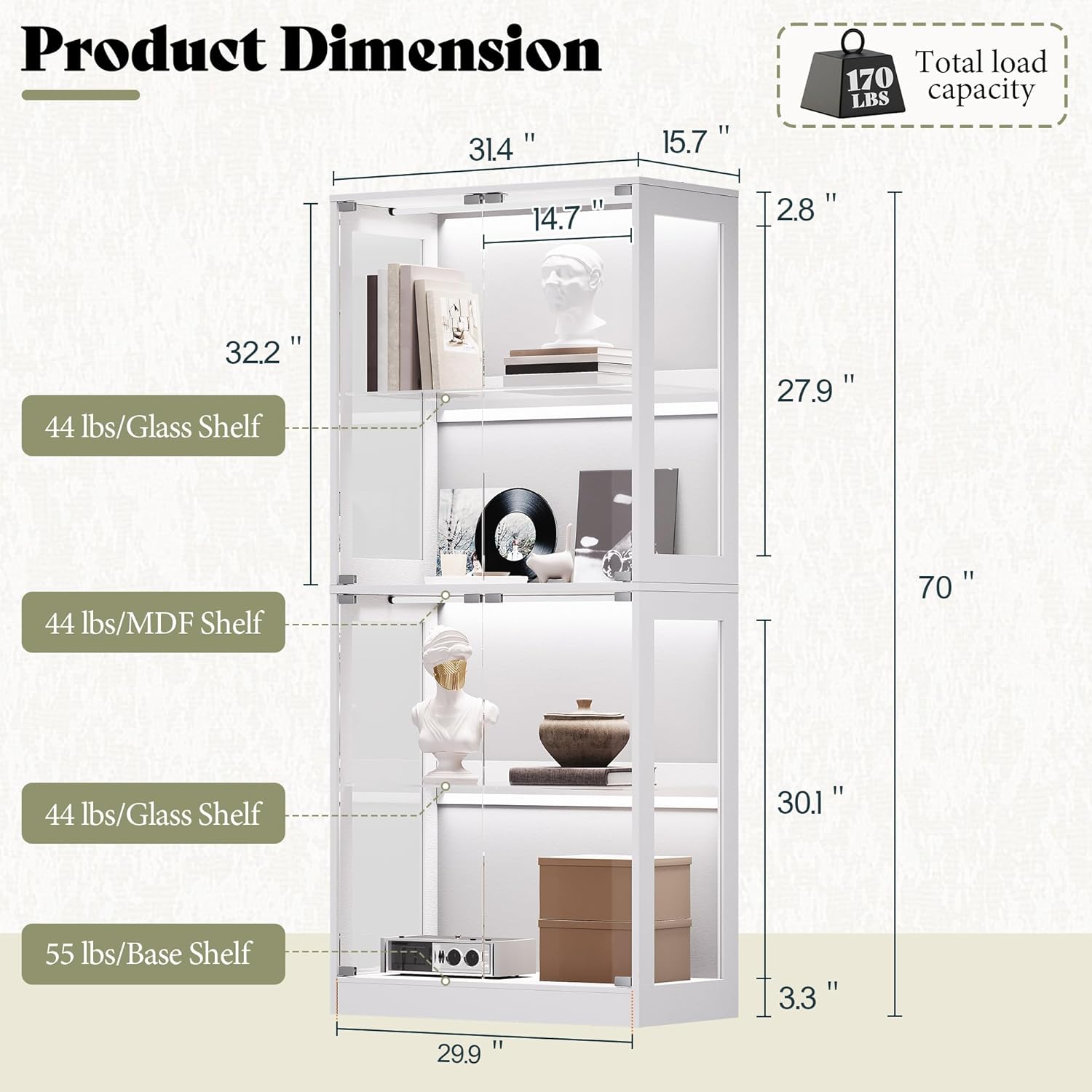 RGB Display Cabinet with Adjus - đánh giá và giá Lighting & Home Decor Studio Photos