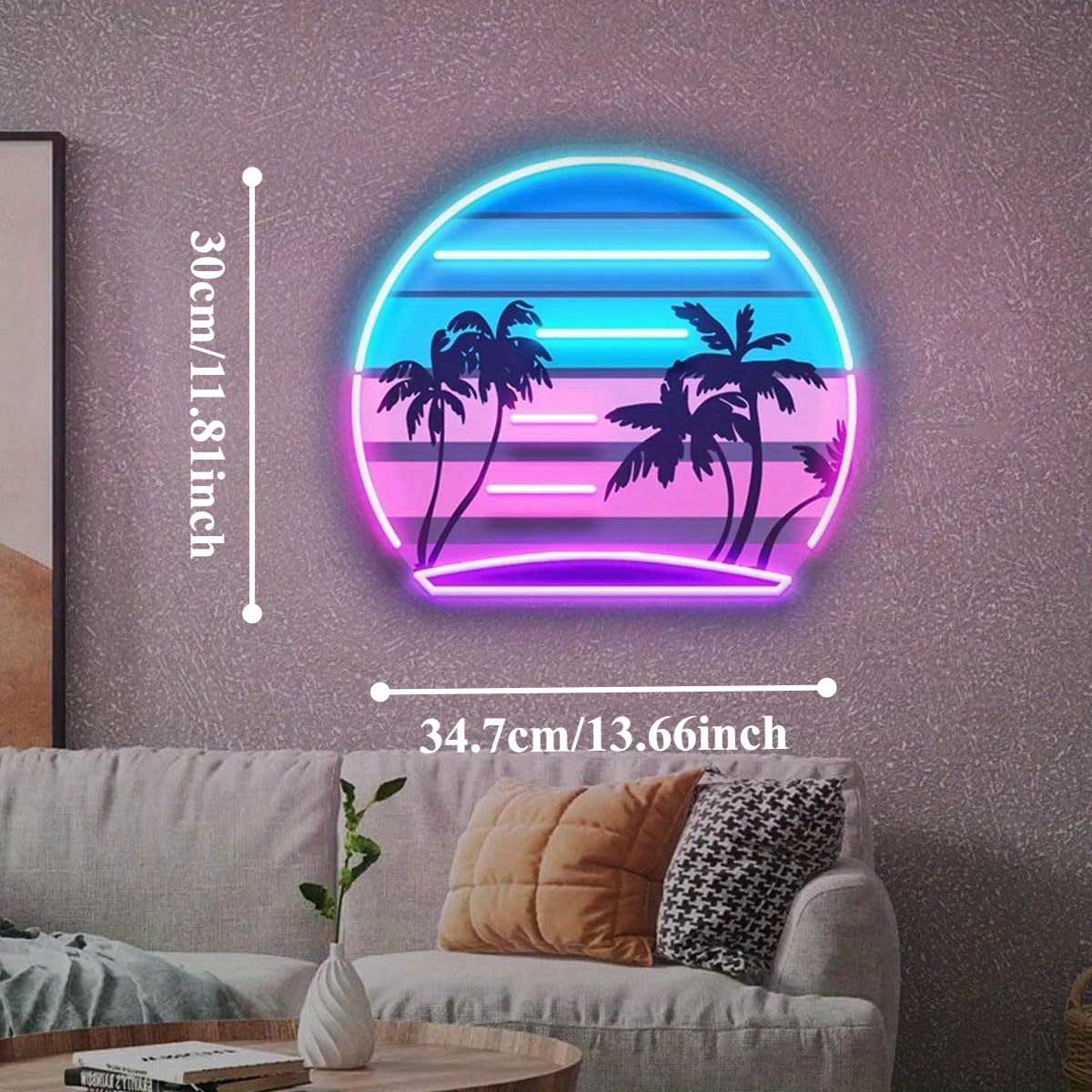 Tropical Retro Vintage Sunset  - đánh giá và giá Wall Decor Lighting Tree