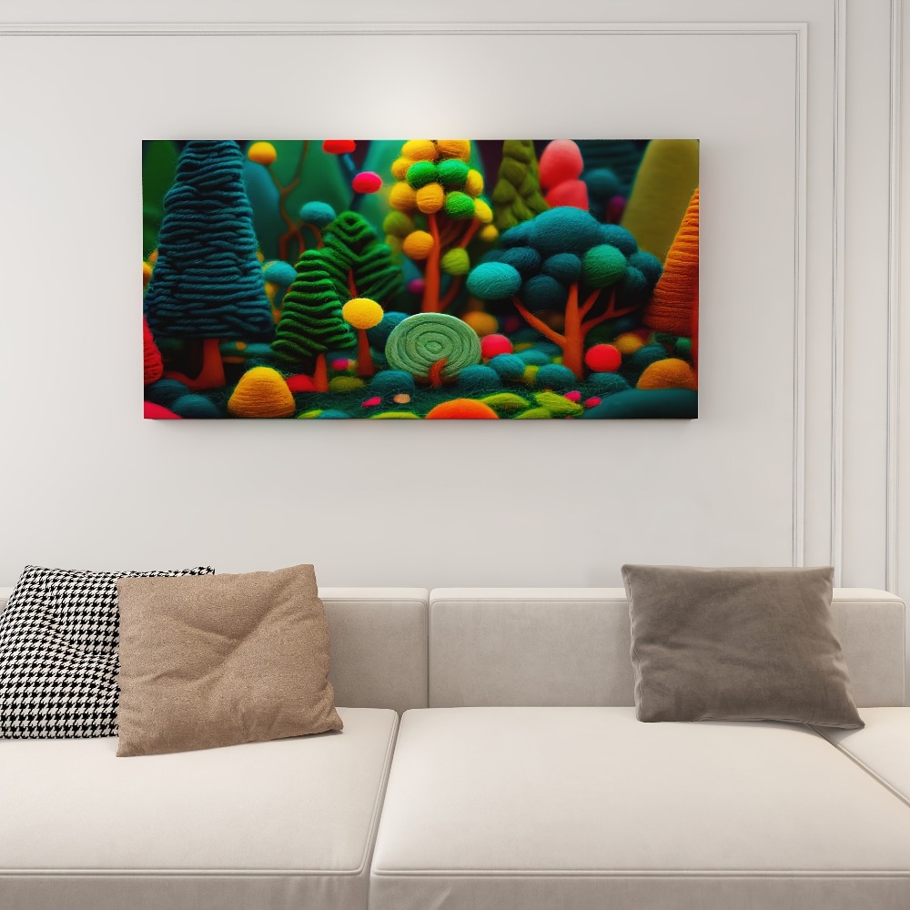 An abstract green tree canvas  - đánh giá và giá Wall Decor Lighting Tree