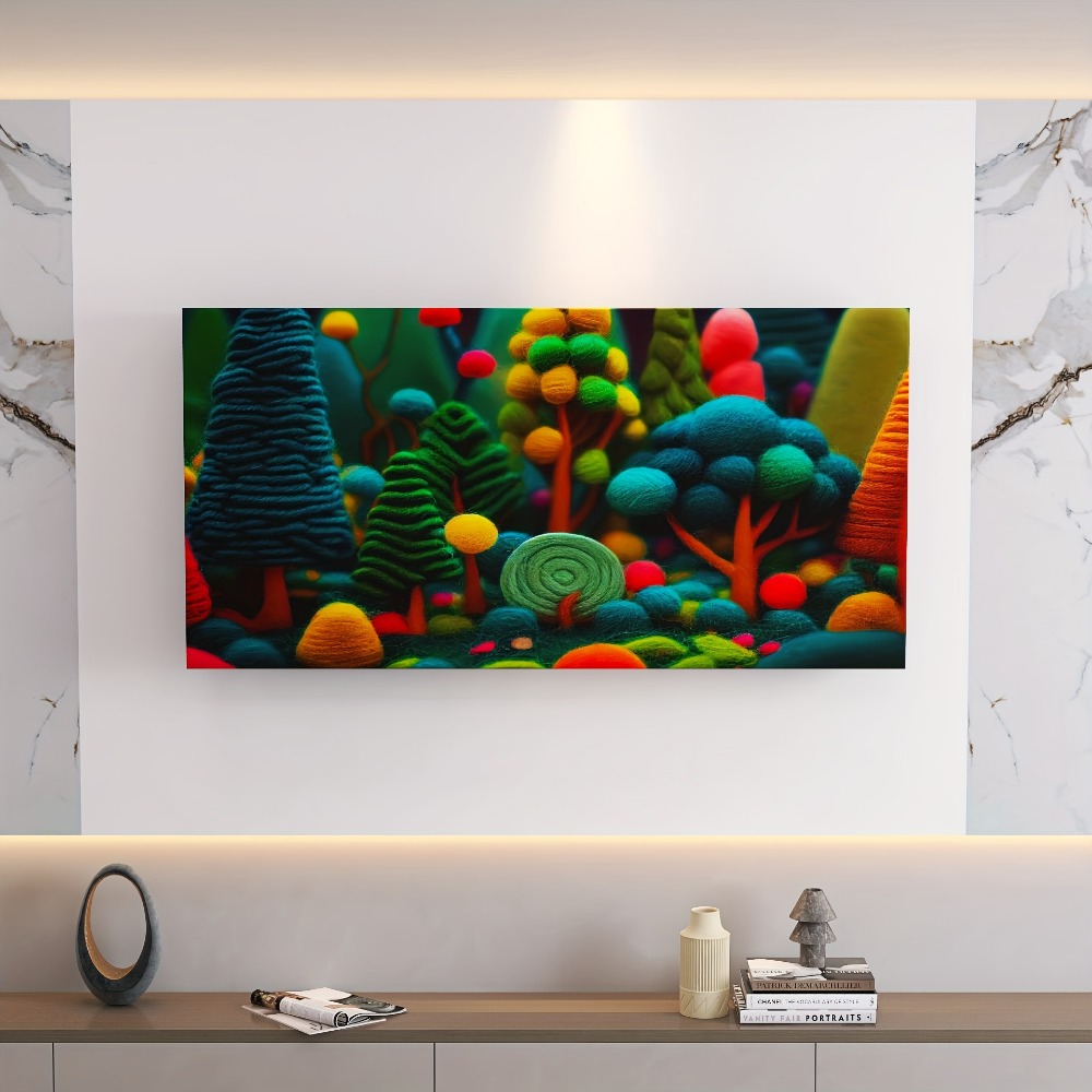 An abstract green tree canvas  - đánh giá và giá Wall Decor Lighting Tree