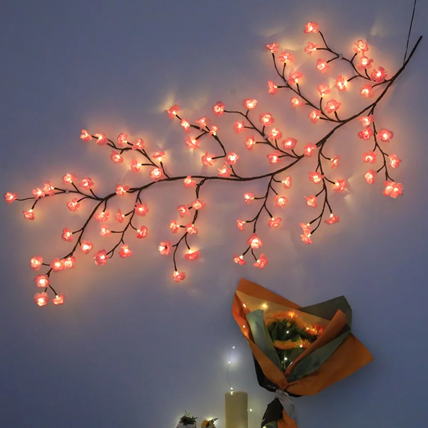 1.8M Cherry LED Tree Branch Li - đánh giá và giá Wall Decor Lighting Tree