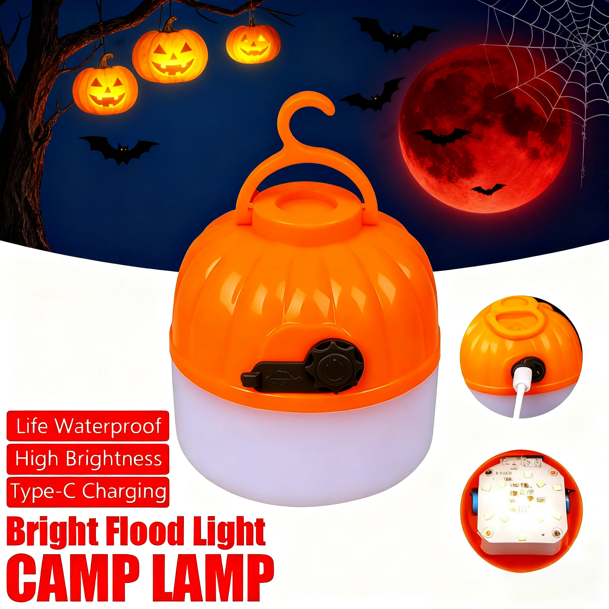 Mini Portable Halloween Pumpki - đánh giá và giá Lighting Decor Outdoor