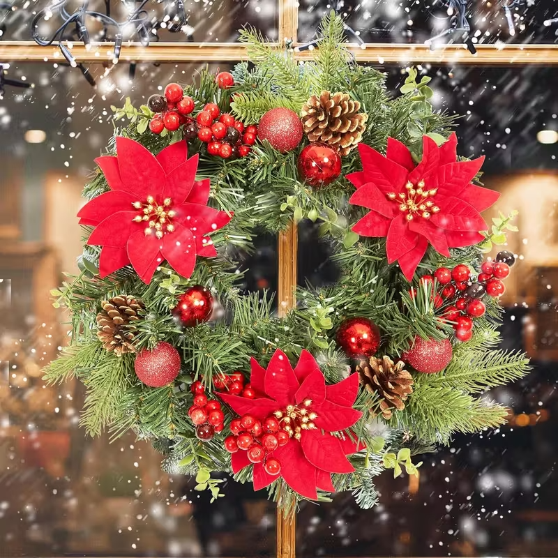 Artificial Pine Christmas Wrea - đánh giá và giá Wall Decor Lighting Tree