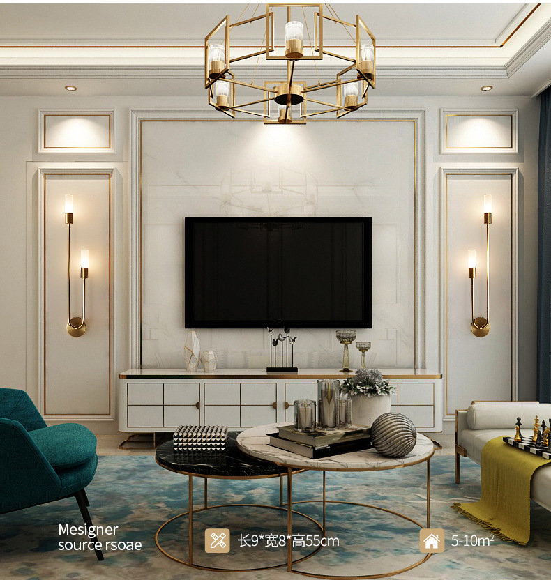 Retro Background Living Room A - đánh giá và giá Led Lighting Decor