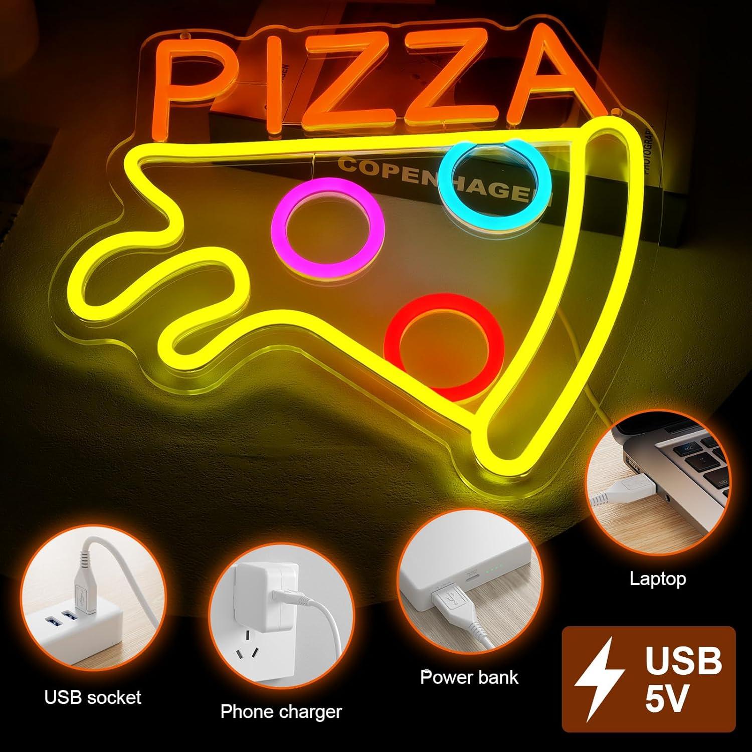 Pizza Neon Sign USB Dimmable L - đánh giá và giá Restaurant Lighting Decoration