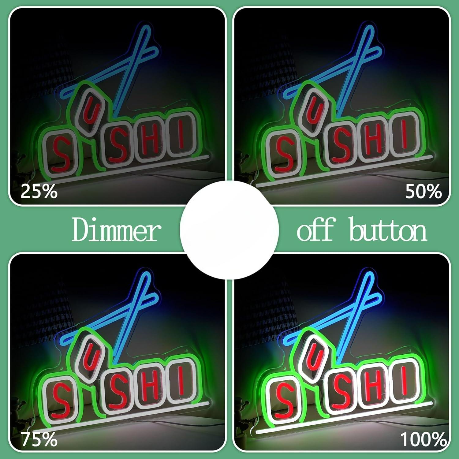 Sushi Neon Sign USB Dimmable L - đánh giá và giá Restaurant Lighting Decoration