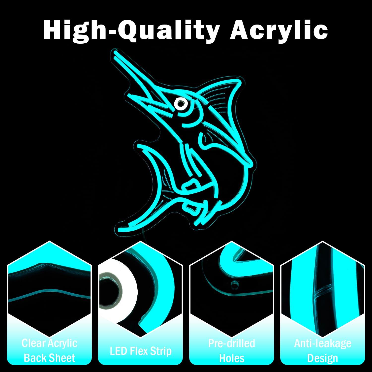 Marlin Fish Neon Sign Deep Sea - đánh giá và giá Restaurant Lighting Decoration