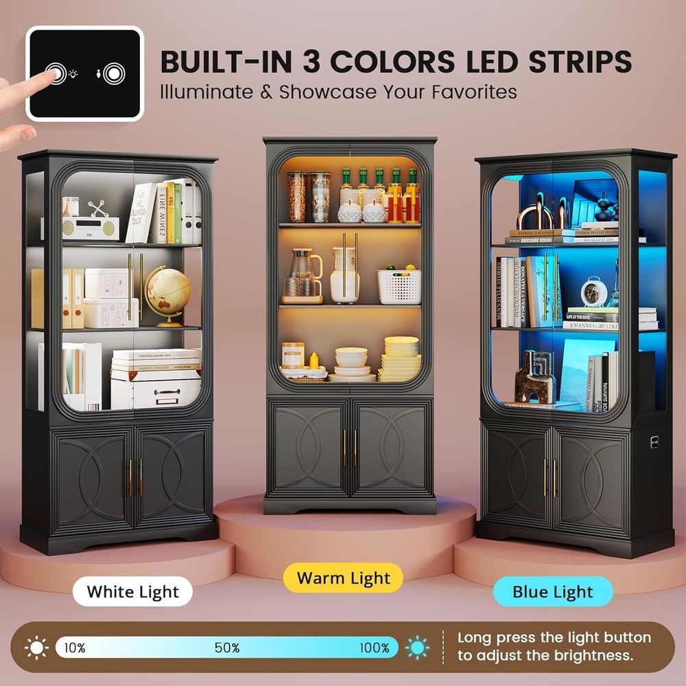 69 Tall Glass Display Cabinet  - đánh giá và giá Lighting & Home Decor Studio Photos