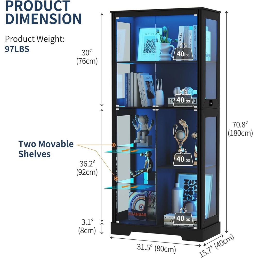 5-Tier 71 Display Cabinet with - đánh giá và giá Lighting & Home Decor Studio Photos