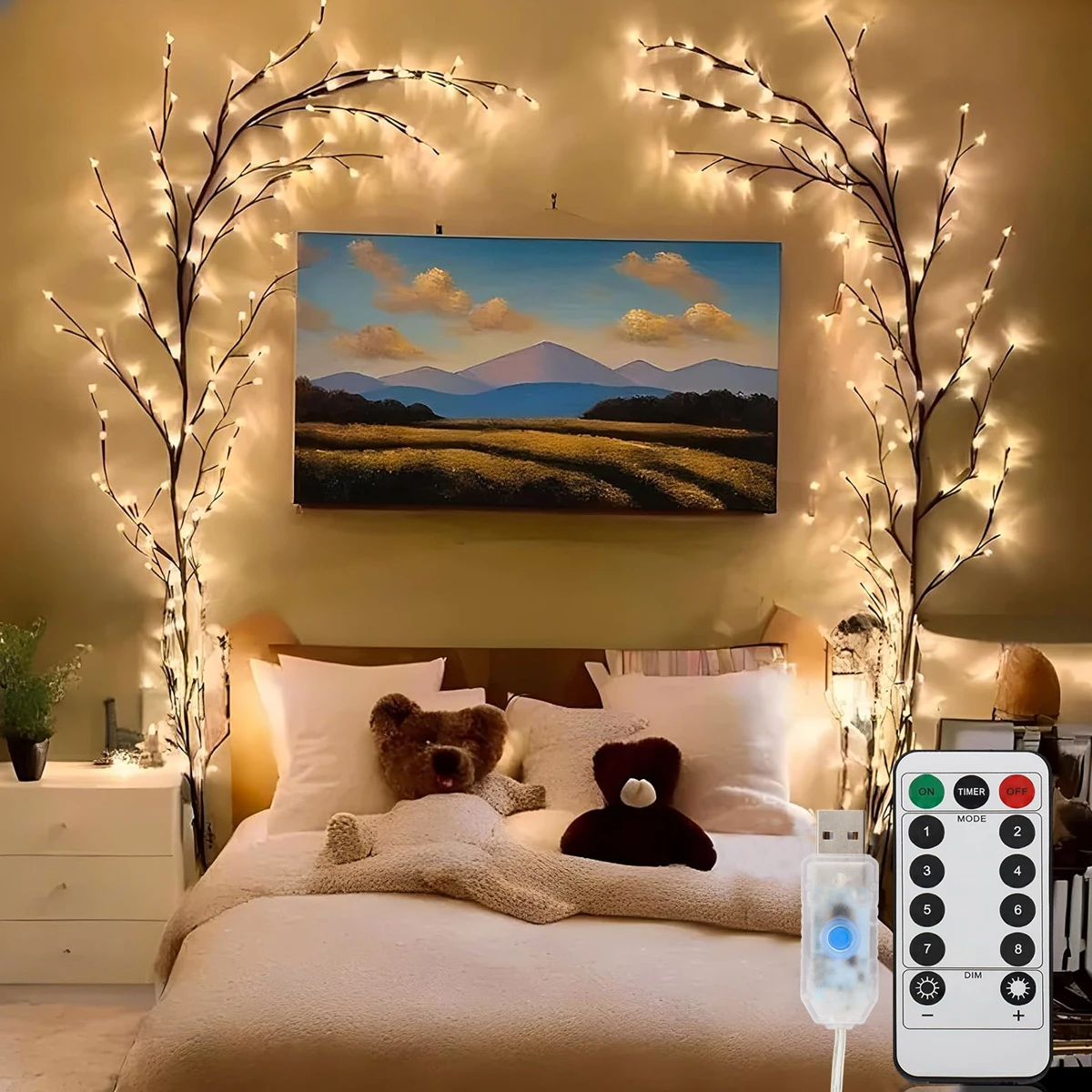 LED Bendable Willow Vine Light - đánh giá và giá Wall Decor Lighting Tree
