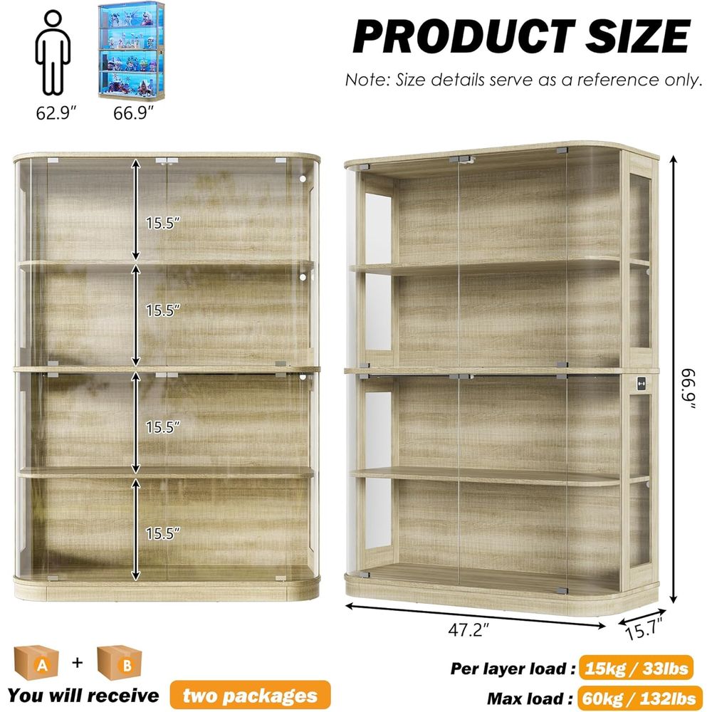 47.2 Glass-Door 4-Tier Display - đánh giá và giá Lighting & Home Decor Studio Photos