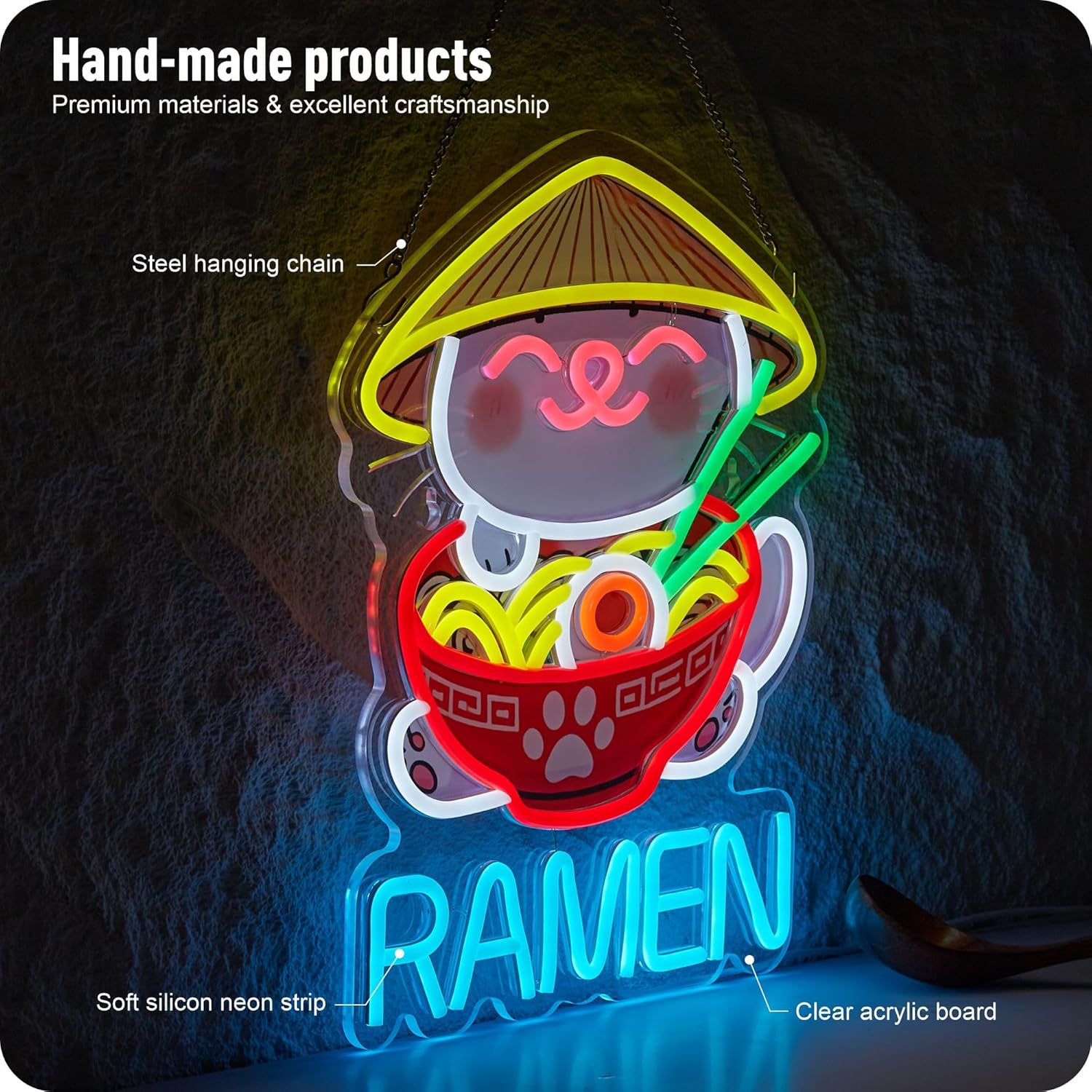 Fortune Cat Ramen Neon Sign Ja - đánh giá và giá Restaurant Lighting Decoration