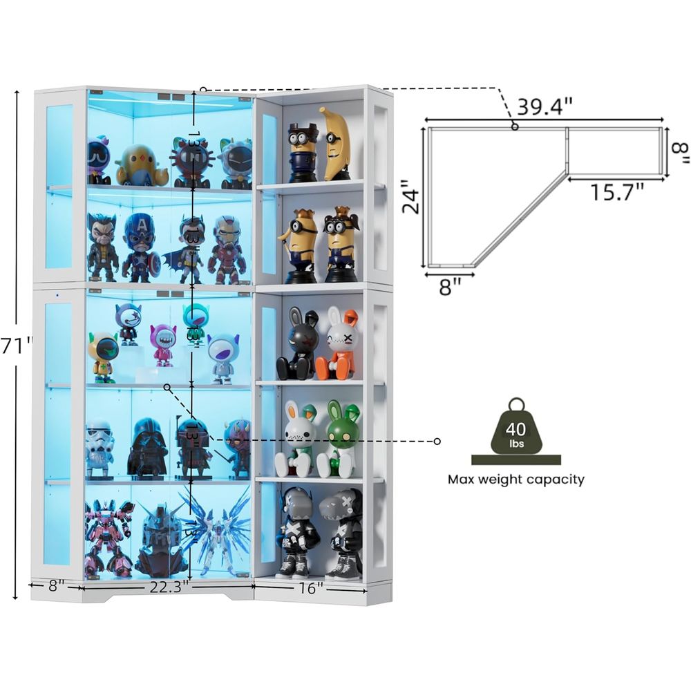 5-Tier Glass Display Cabinet w - đánh giá và giá Lighting & Home Decor Studio Photos