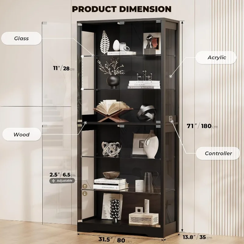 BROTTAR Display Cabinet with G - đánh giá và giá Lighting & Home Decor Studio Photos