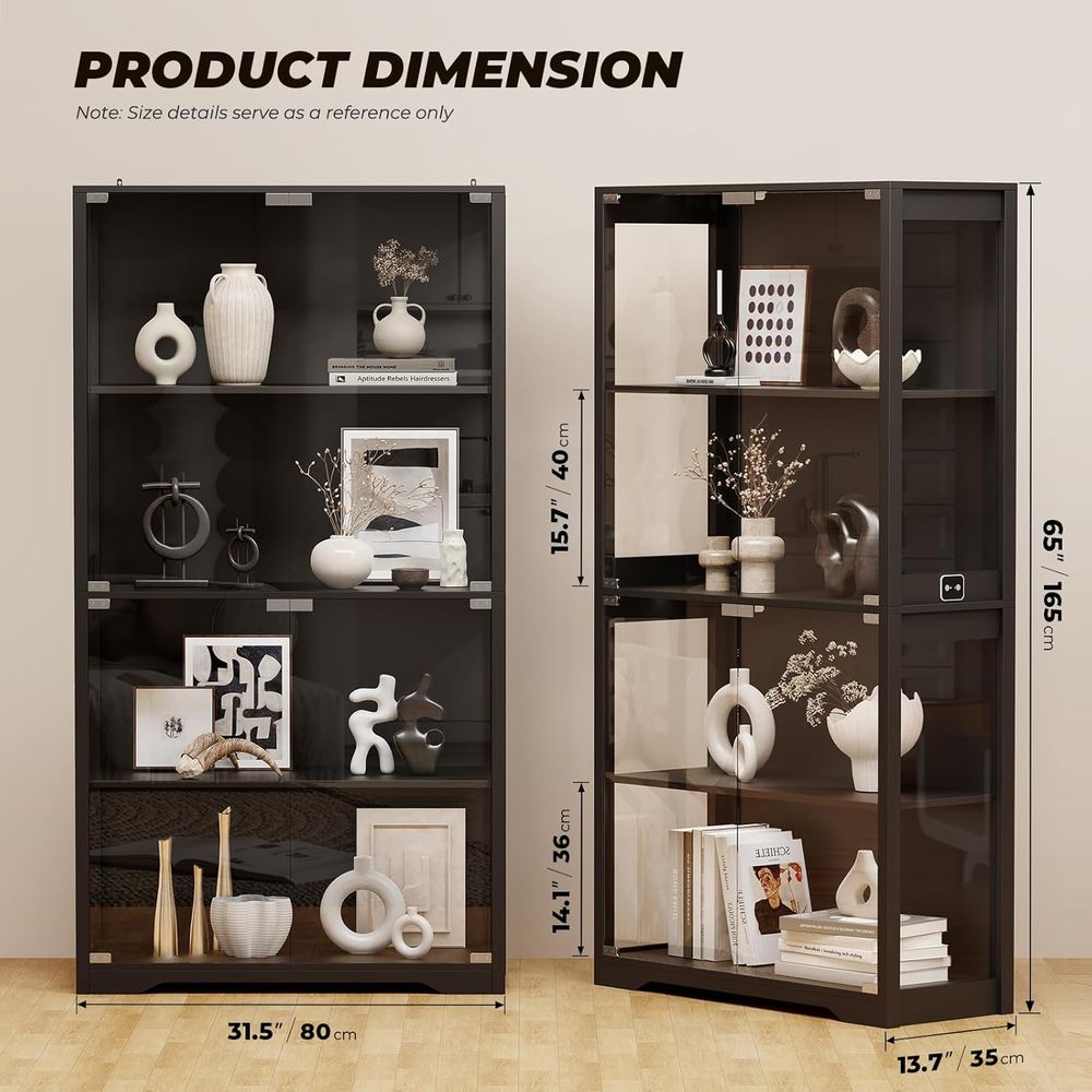 4-Tier Glass Display Cabinet w - đánh giá và giá Lighting & Home Decor Studio Photos