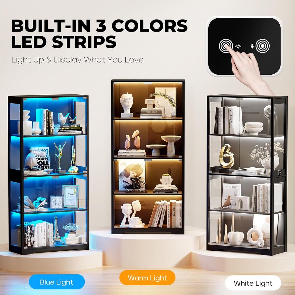4-Tier Glass Display Cabinet w - đánh giá và giá Lighting & Home Decor Studio Photos