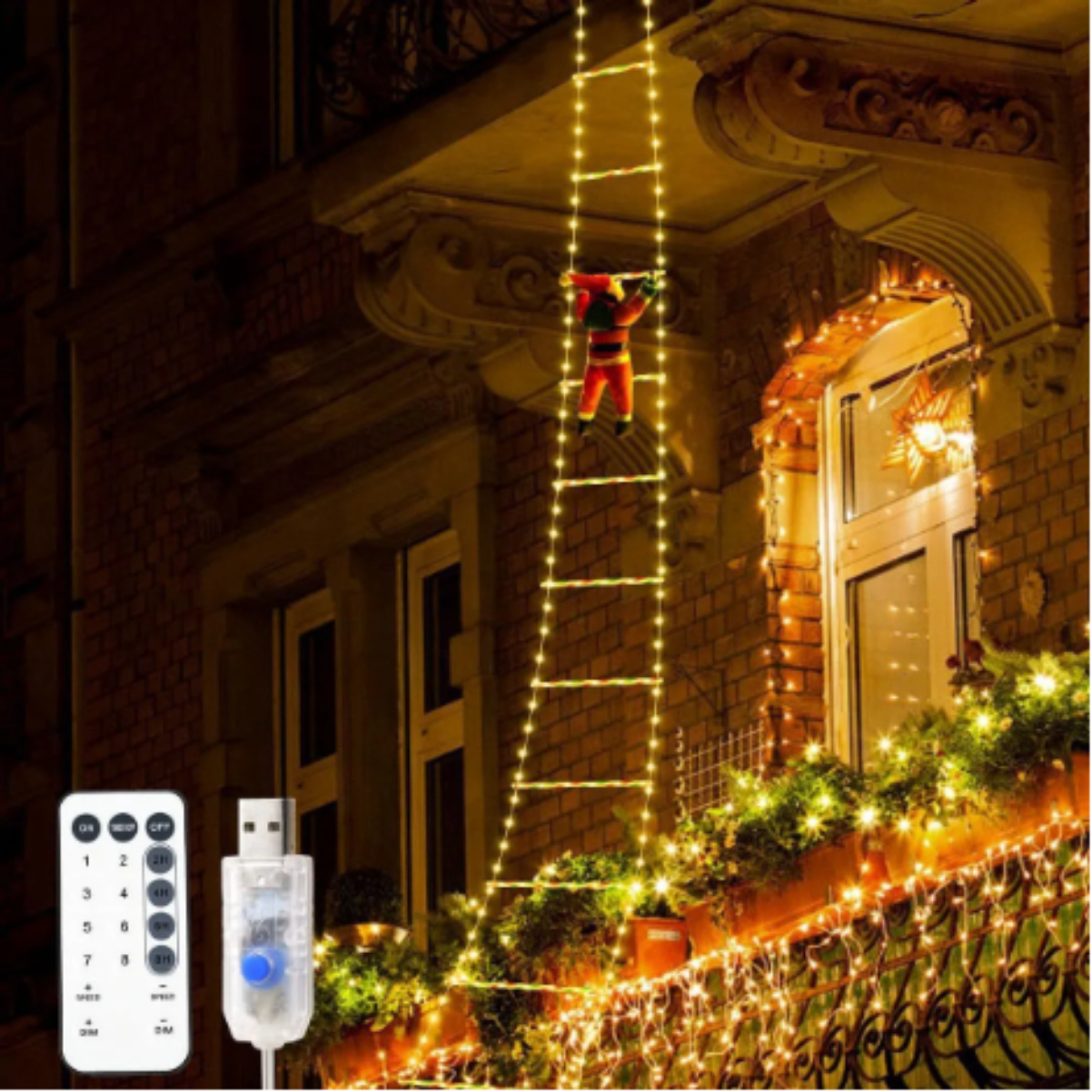 1.5/3M Christmas Decoration LE - đánh giá và giá Wall Decor Lighting Tree