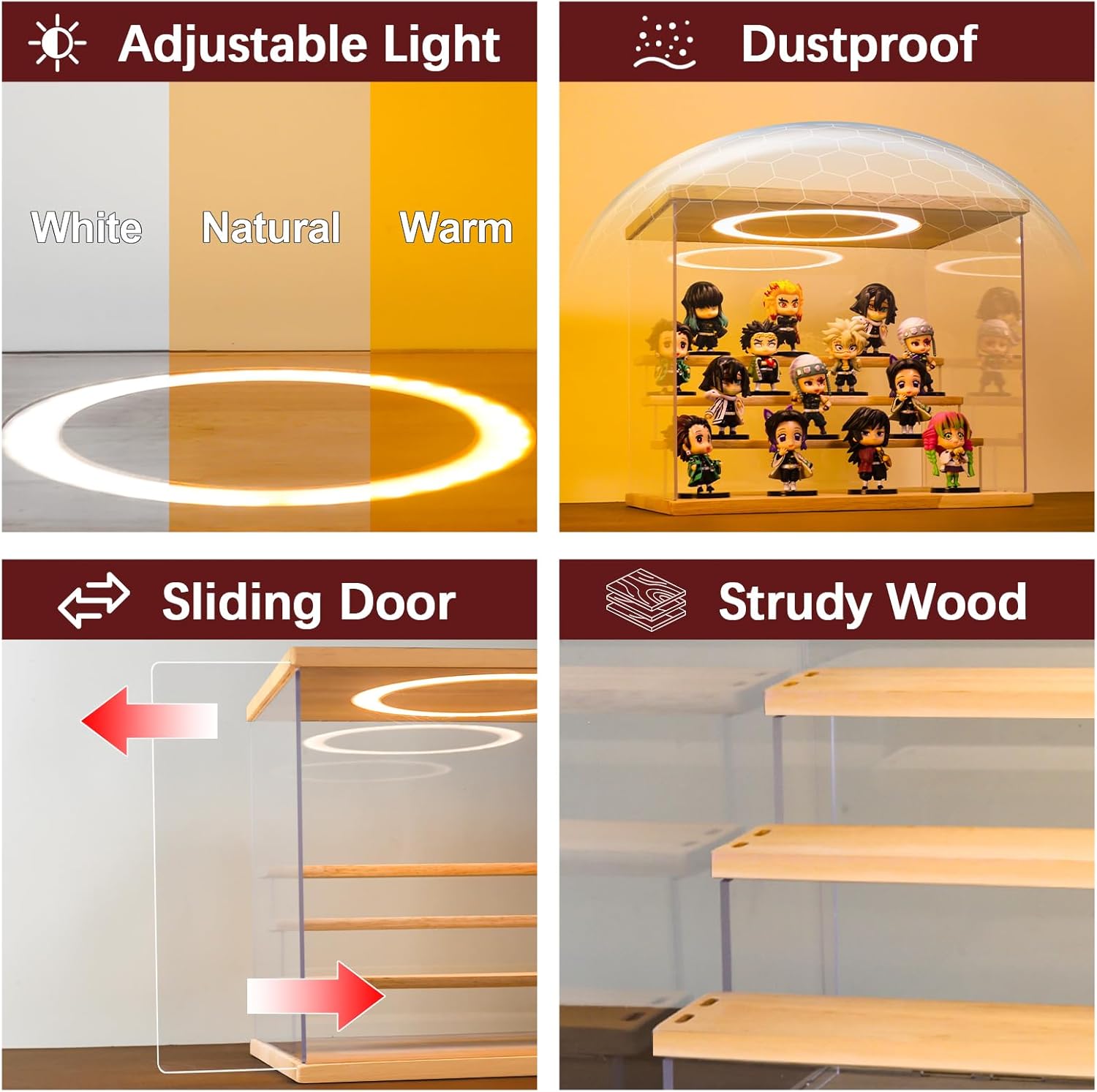 Acrylic Display Case with Adju - đánh giá và giá Lighting & Home Decor Studio Photos