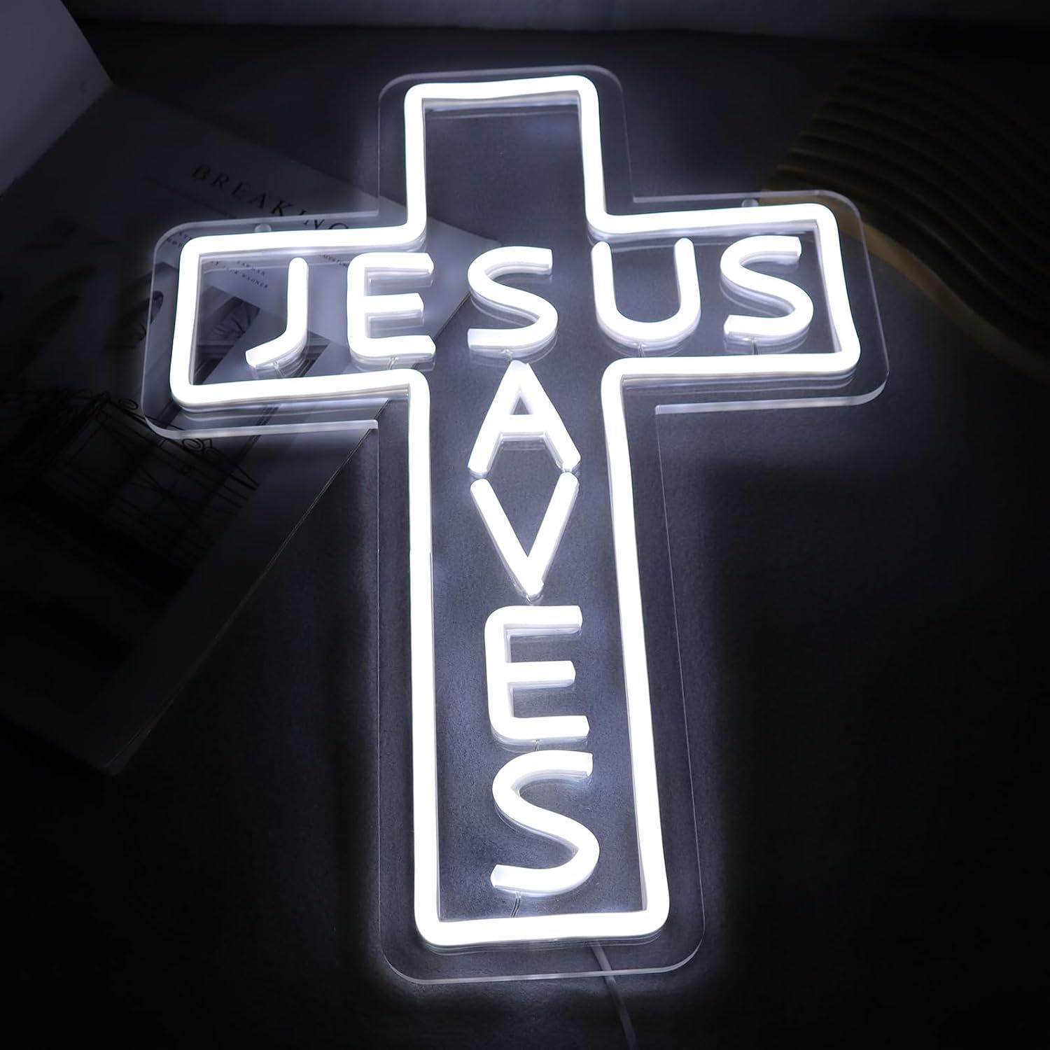 Jesus Saves Cross Neon Signs U - đánh giá và giá Restaurant Lighting Decoration
