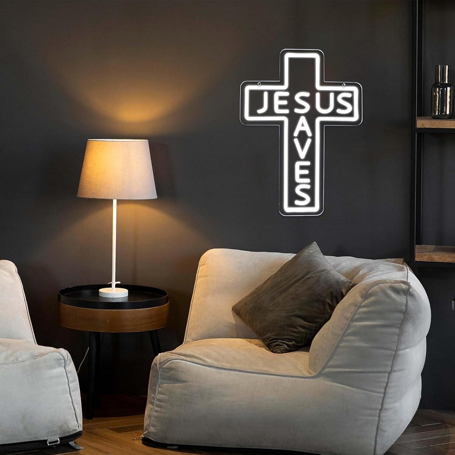 Jesus Saves Cross Neon Signs U - đánh giá và giá Restaurant Lighting Decoration