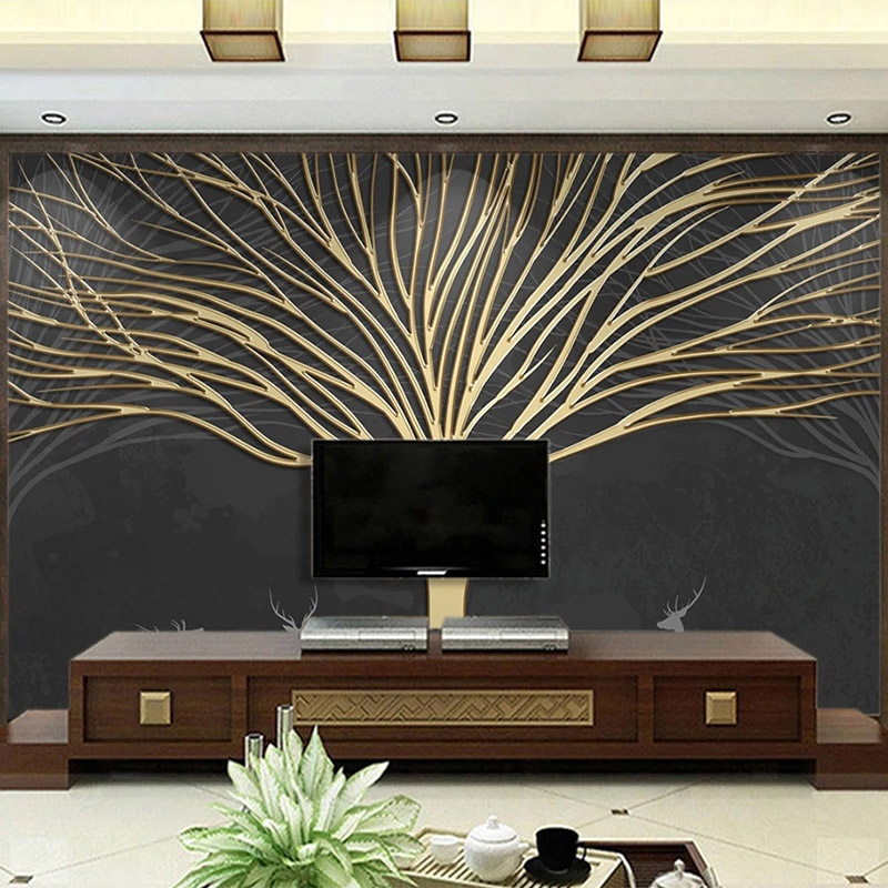 Custom Mural Wallpaper Modern  - đánh giá và giá Wall Decor Lighting Tree