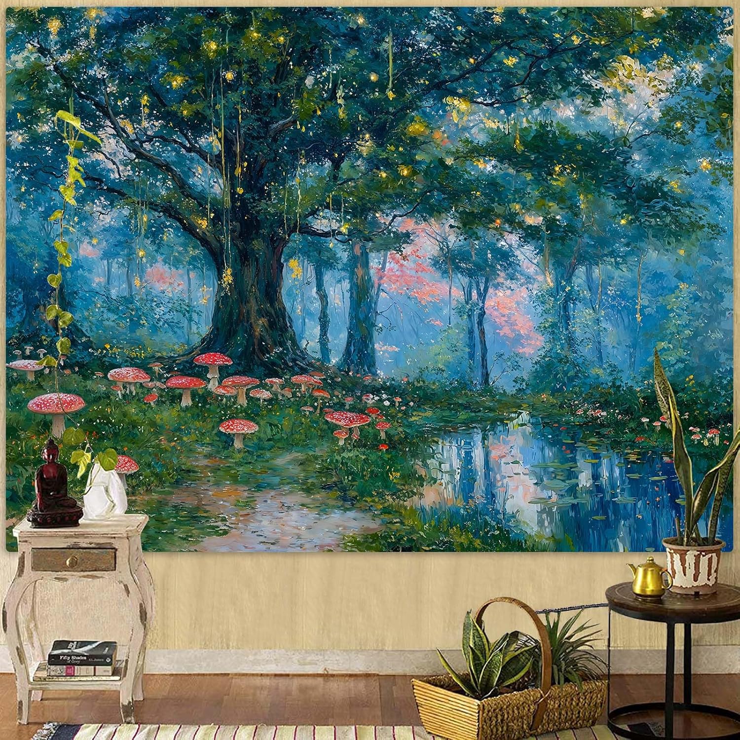 Enchanted Forest Tapestry, Mag - đánh giá và giá Wall Decor Lighting Tree