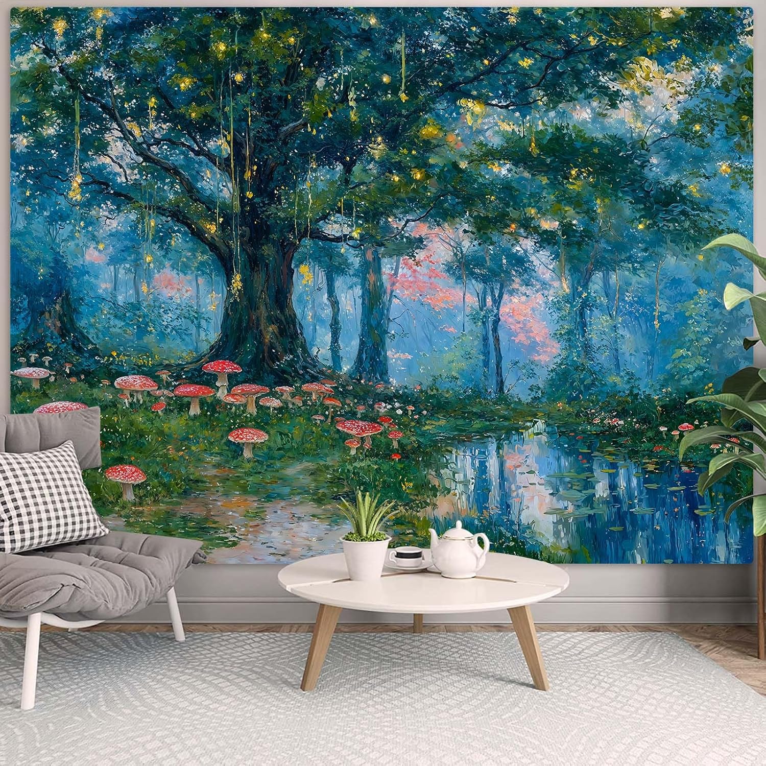 Enchanted Forest Tapestry, Mag - đánh giá và giá Wall Decor Lighting Tree