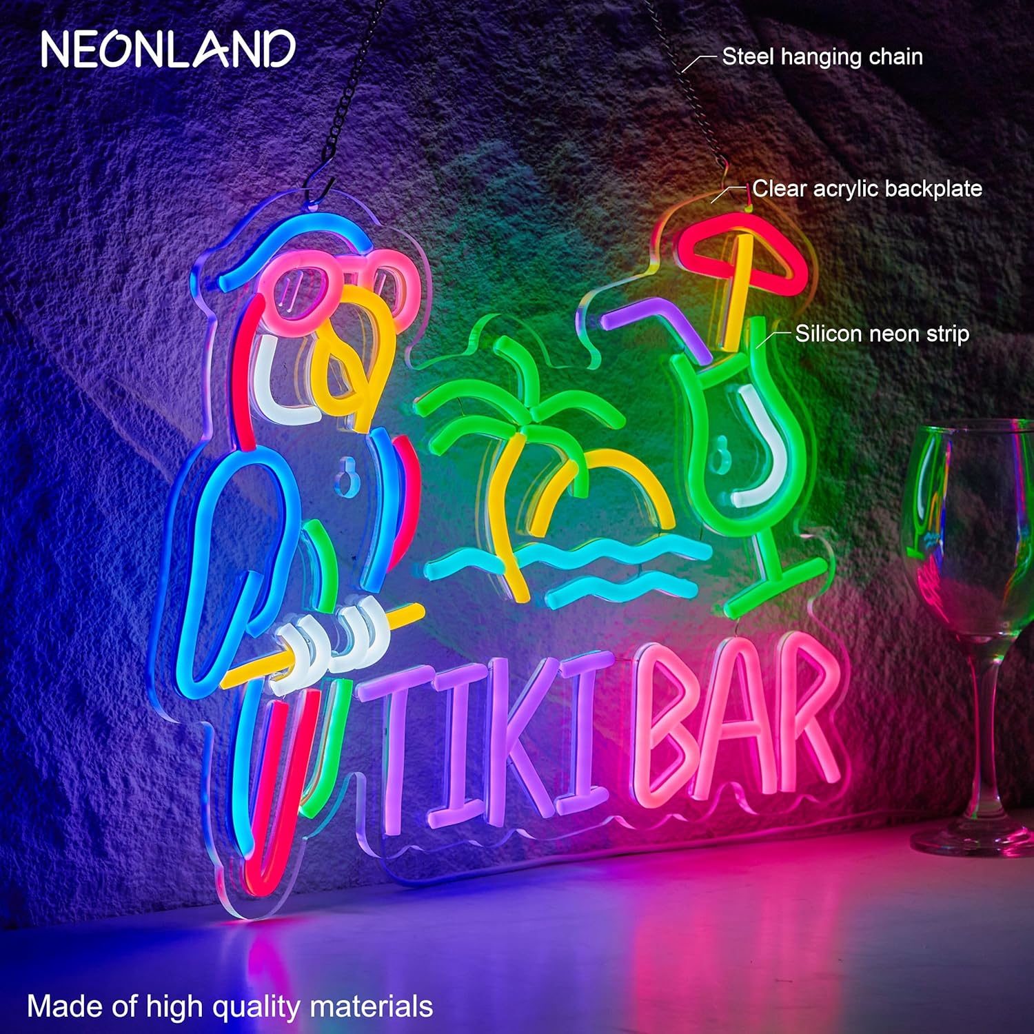 Tiki Bar Parrot Palm Tree Neon - đánh giá và giá Lighting Decoration Ideas