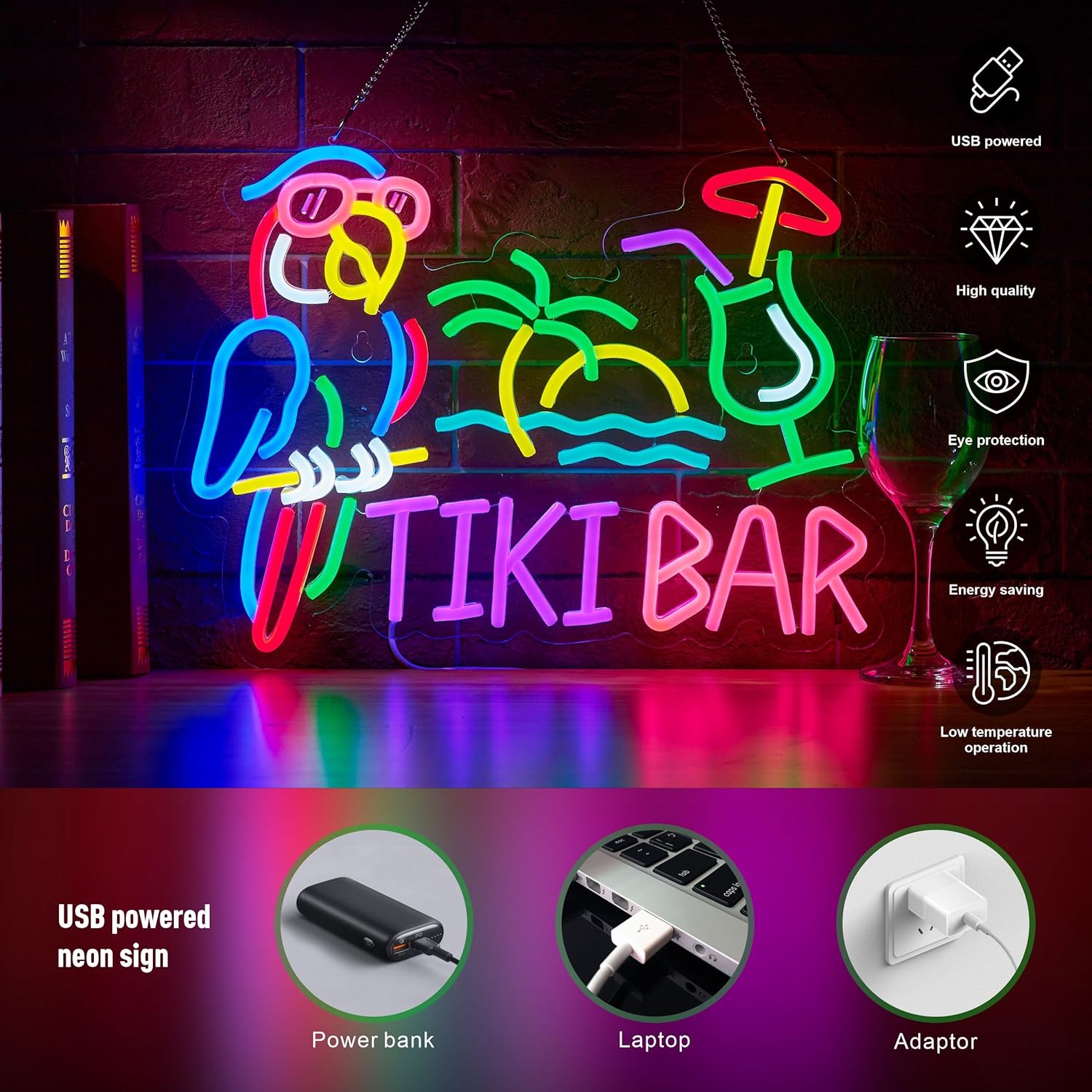 Tiki Bar Parrot Palm Tree Neon - đánh giá và giá Lighting Decoration Ideas
