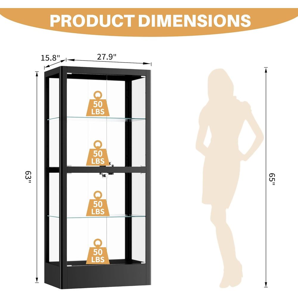 4-Sided Lockable Glass Display - đánh giá và giá Lighting & Home Decor Studio Photos