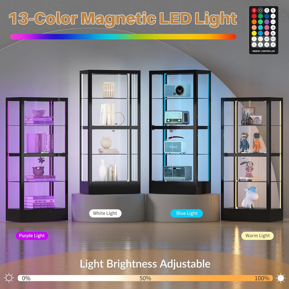 4-Sided Lockable Glass Display - đánh giá và giá Lighting & Home Decor Studio Photos