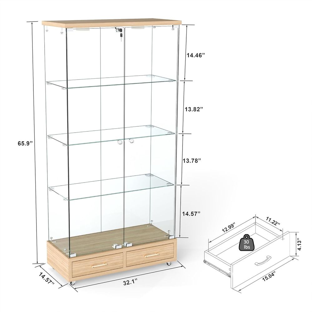 4-Tier Glass Cabinet with LED  - đánh giá và giá Lighting & Home Decor Studio Photos