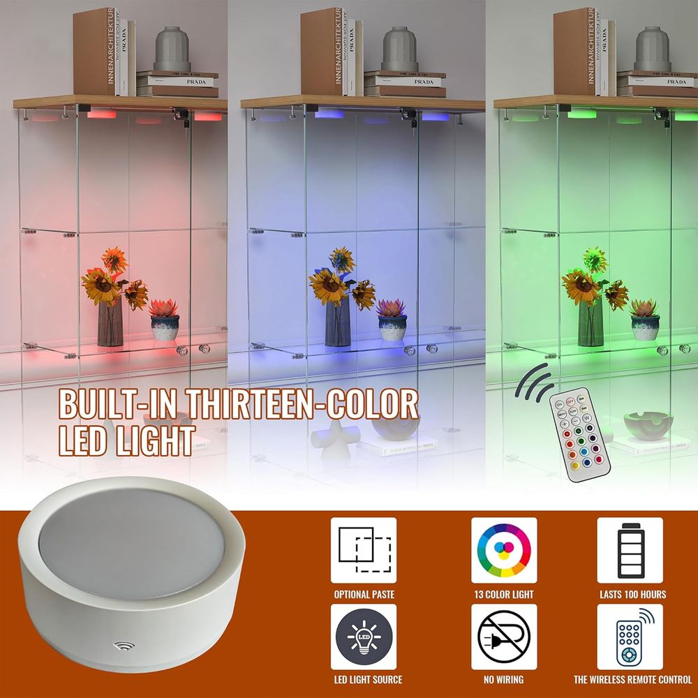 4-Tier Glass Cabinet with LED  - đánh giá và giá Lighting & Home Decor Studio Photos