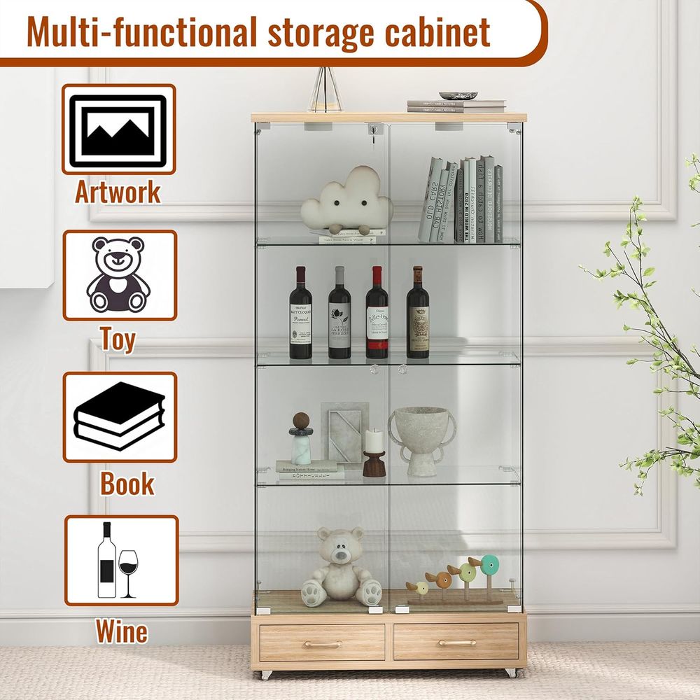 4-Tier Glass Cabinet with LED  - đánh giá và giá Lighting & Home Decor Studio Photos
