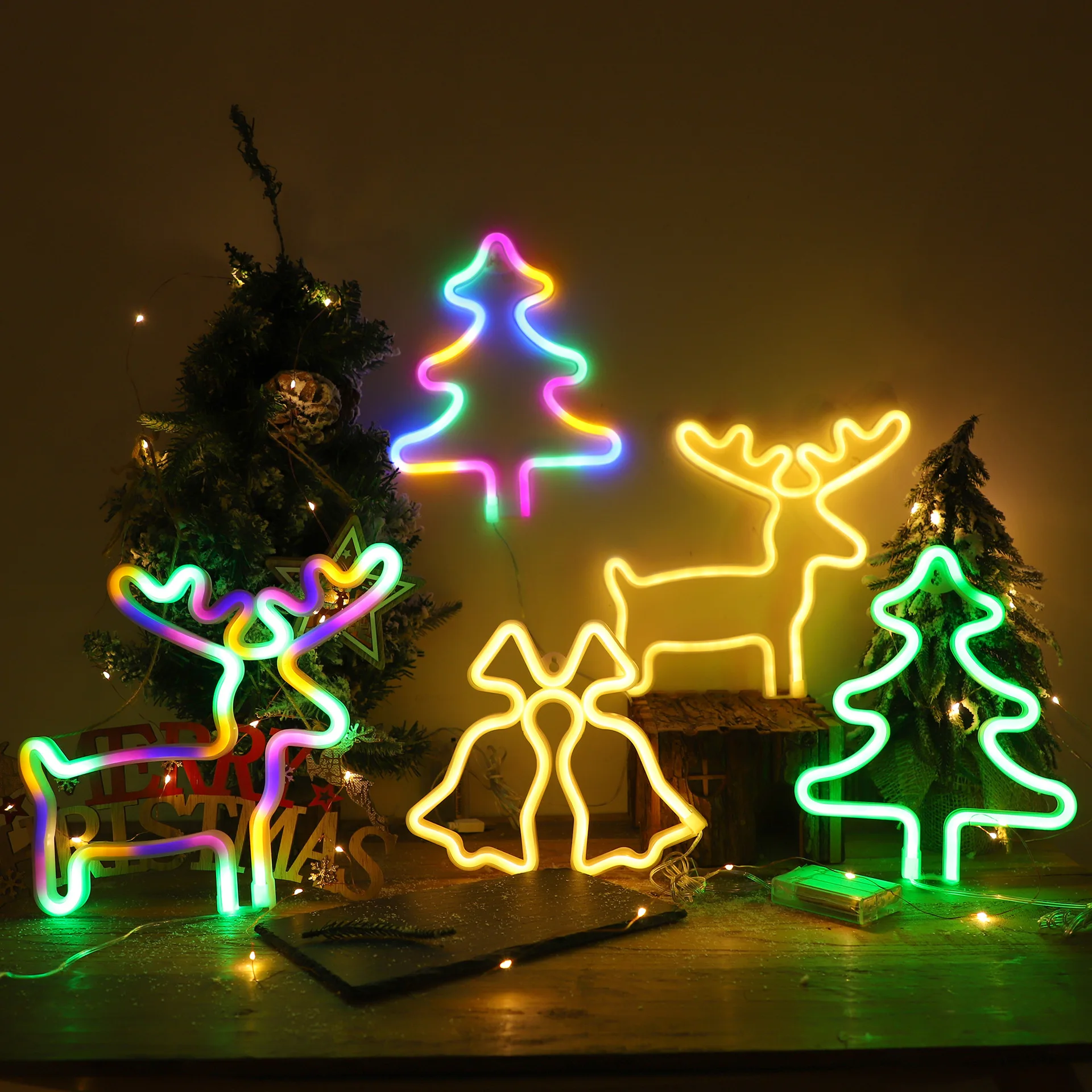LED Christmas Socks Neon Sign  - đánh giá và giá Wall Decor Lighting Tree