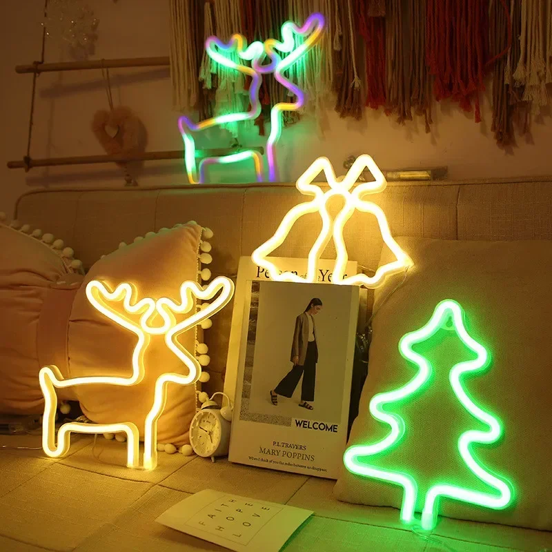 LED Christmas Socks Neon Sign  - đánh giá và giá Wall Decor Lighting Tree