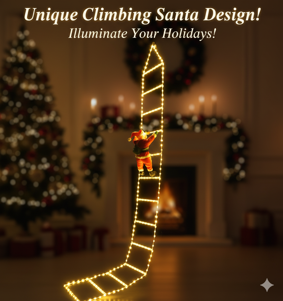 Christmas LED Santa Climbing L - đánh giá và giá Wall Decor Lighting Tree